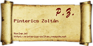 Pinterics Zoltán névjegykártya