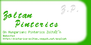 zoltan pinterics business card